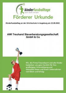 Förderer_Urkunde_Kinderfußballtag_Ulrichschule_Augsburg